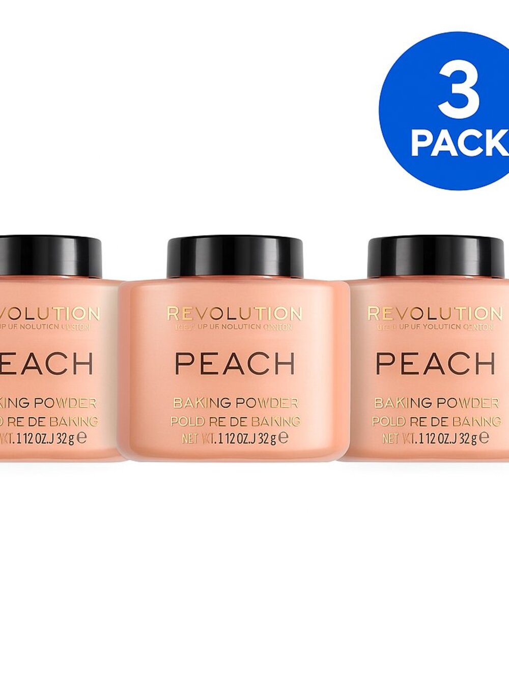 Revolution Loose Baking Powder Peach 3 Pack